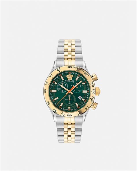 versace hellen|Hellenyium Chrono Watch Silver,Green .